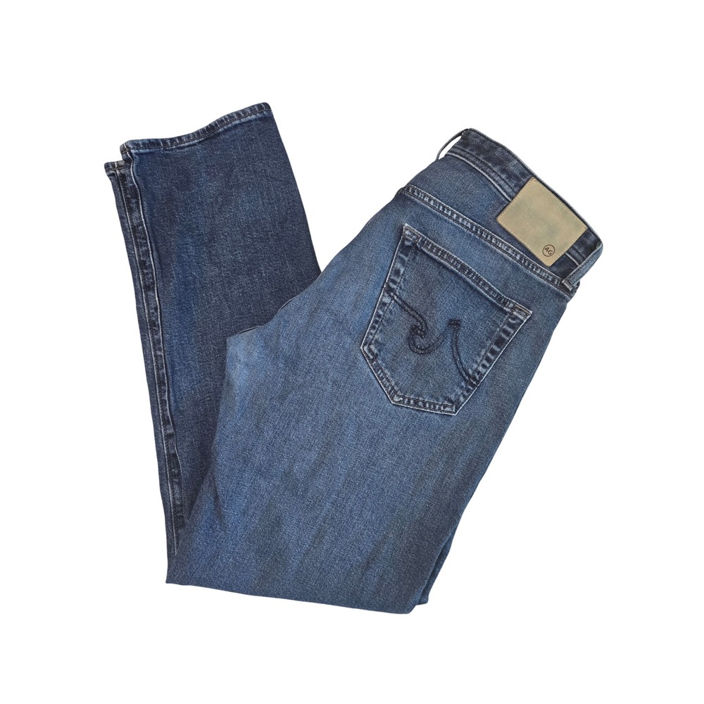 AG Adriano Goldschmied Everett Slim Straight Jeans Mens 32x30 Dark Wash Blue EUC